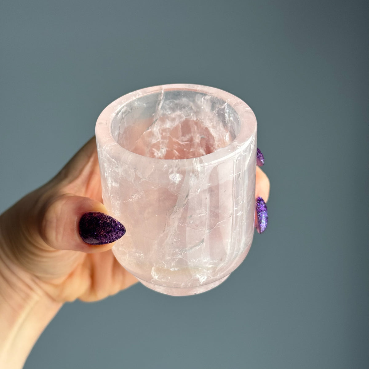 Rose Quartz Cup Carving Crystal Specimen – Wholehearted Crystal Creations