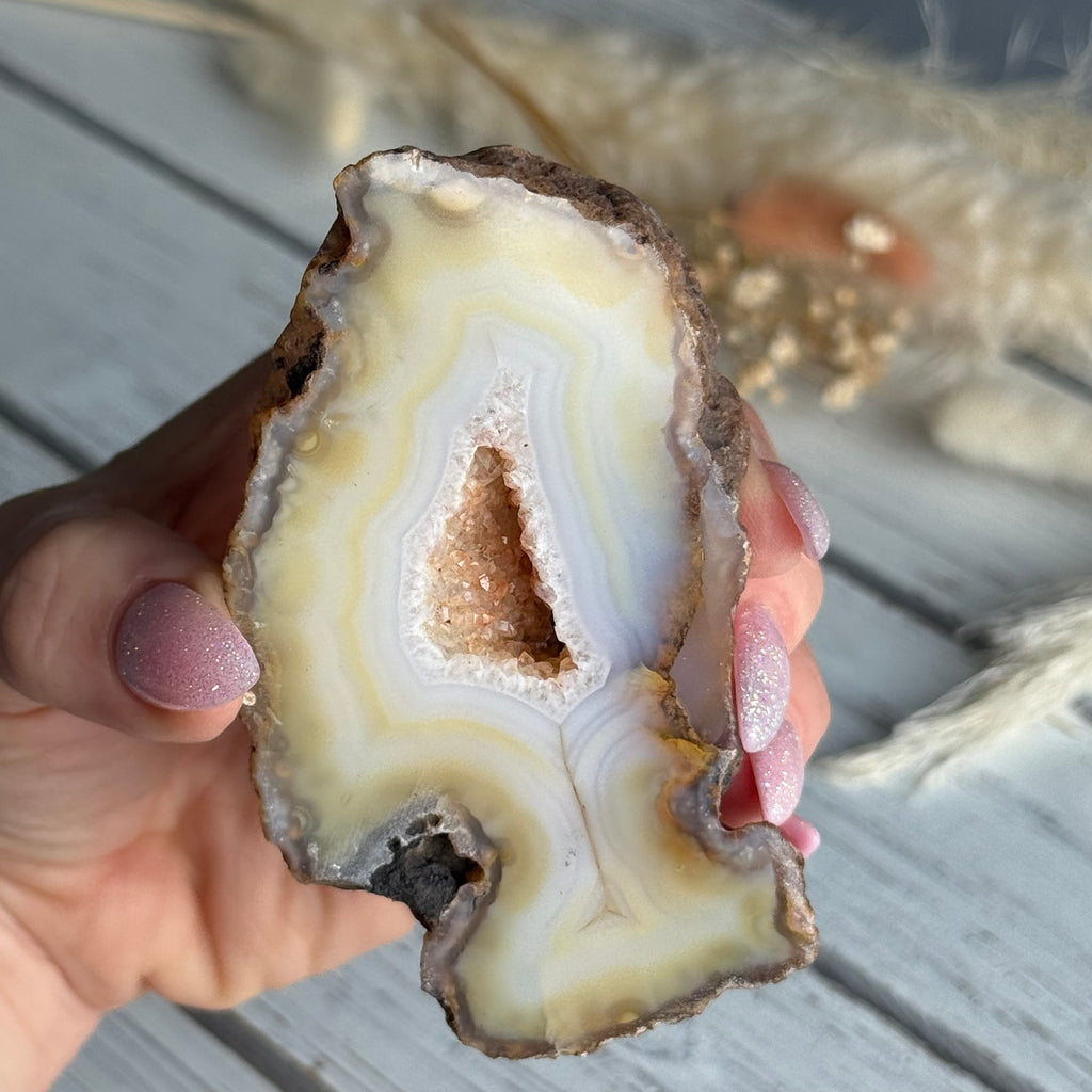 Agate with Druzy Slab Specimen – Wholehearted Crystal Creations