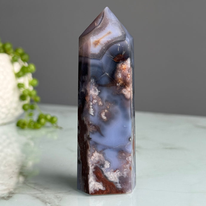 Blue Flower Agate Tower Specimen