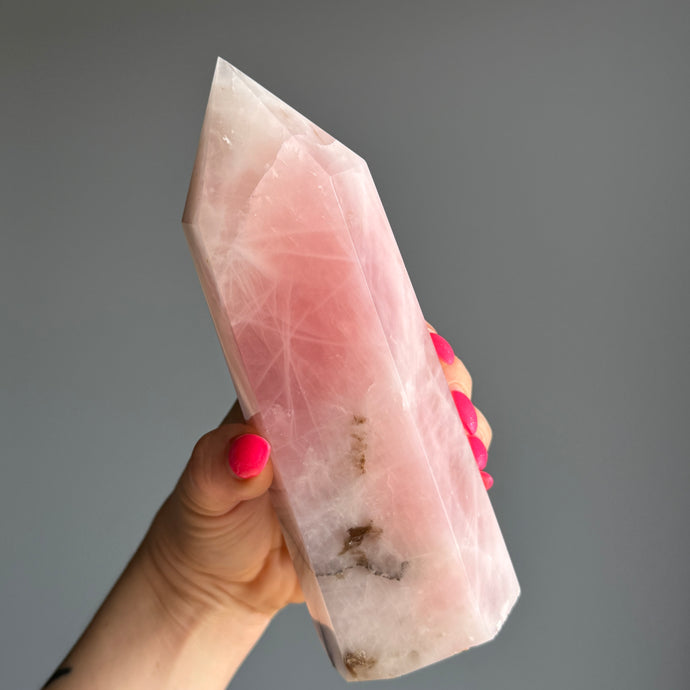 Rose Quartz Tower Crystal Specimen