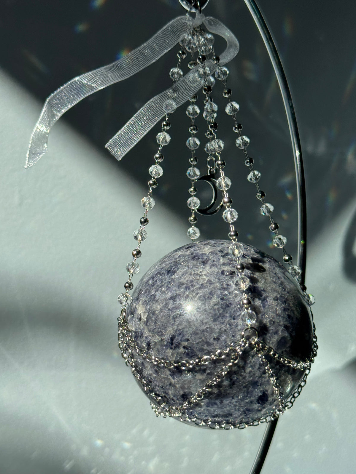 Crystal Hanging Sphere Holder – Wholehearted Crystal Creations