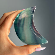 Rainbow Fluorite Moon Trinket Dish Crystal Specimen – Wholehearted Crystal Creations