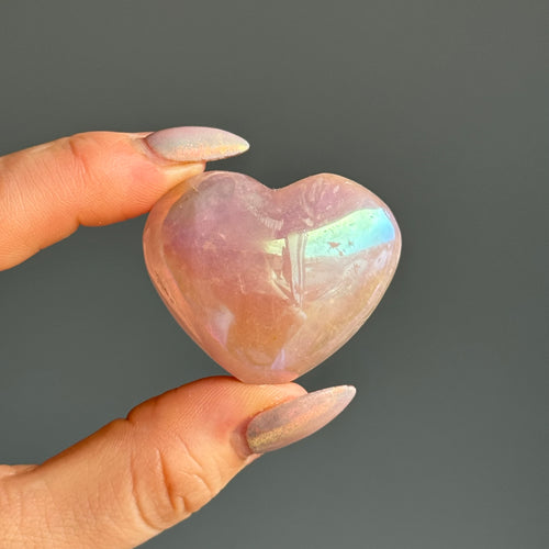 Angel Aura Rose Quartz Heart Carving Crystal Specimen – Wholehearted Crystal Creations