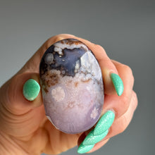 Blue Flower Agate Palm Stone Specimen