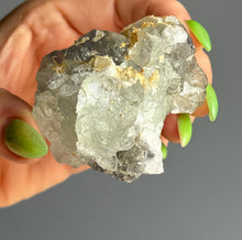 Fluorite (Etched, Green Phantom) with Calcite Raw Crystal Specimen FR72