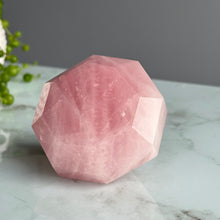 Rose Quartz Faceted Diamond Carving (stand included) Crystal Specimen