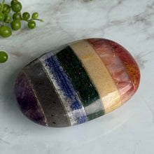 Sarah's 7 Chakra Palm Stone Crystal Specimen