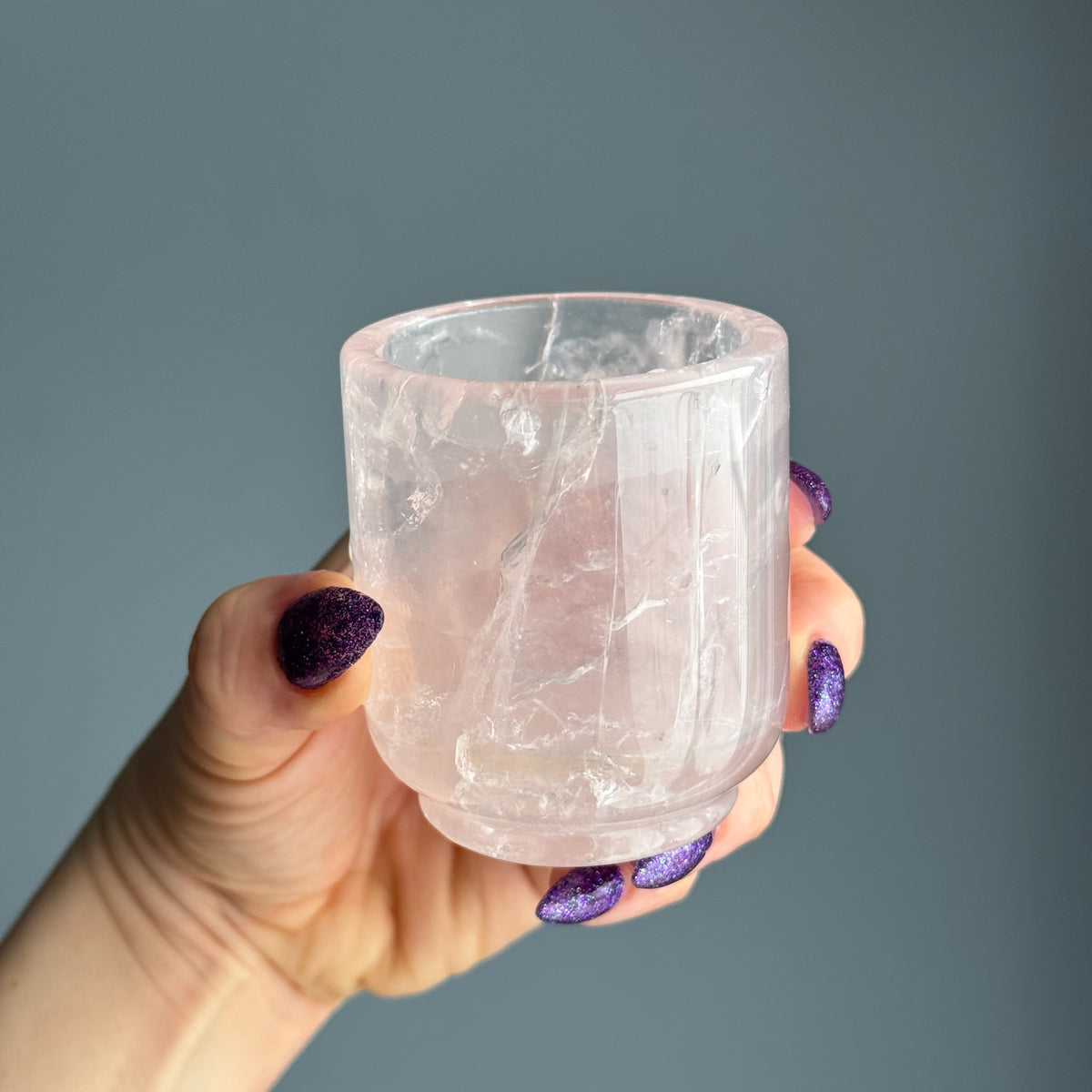 Rose Quartz Cup Carving Crystal Specimen – Wholehearted Crystal Creations