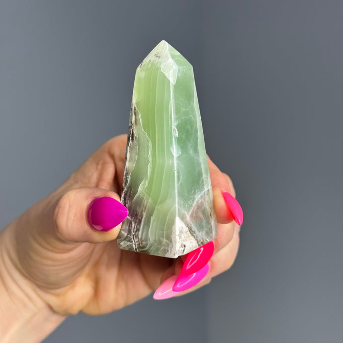 Green (Fingerprint) Calcite Tower Specimen (GC28)