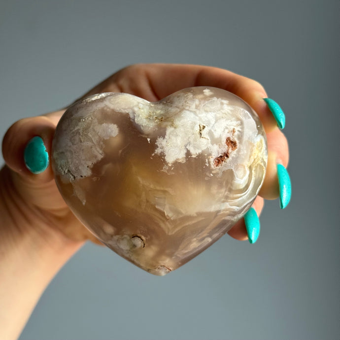 Sarah's Flower Agate Puffy Heart Craving Specimen