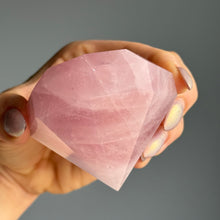 Rose Quartz Faceted Diamond Carving (stand included) Crystal Specimen