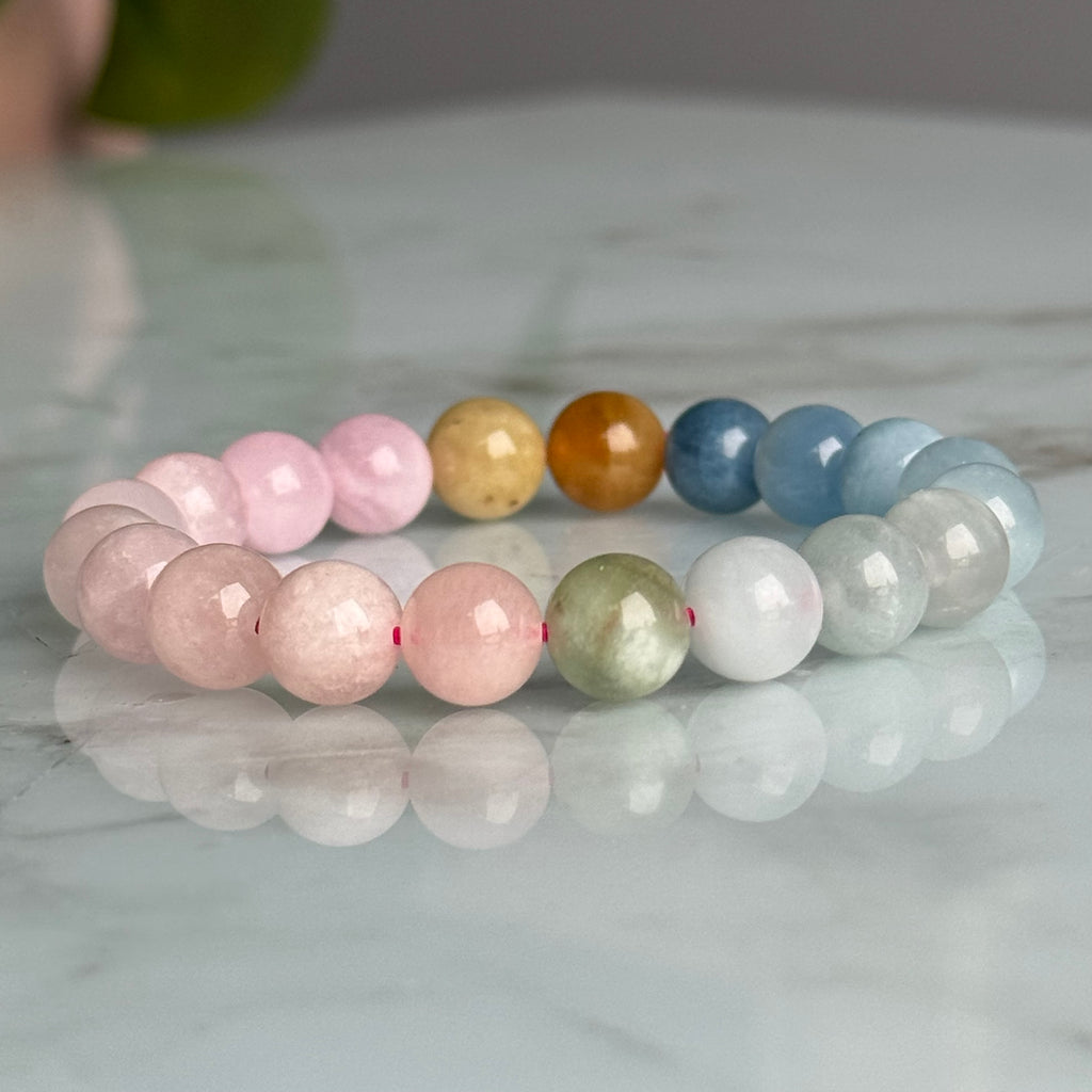 Aquamarine Morganite Heliodor Beryl Crystal Bracelet – Wholehearted Crystal Creations