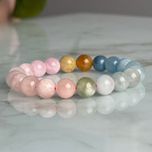 Aquamarine, Morganite and Heliodor Beryl Crystal Bracelet