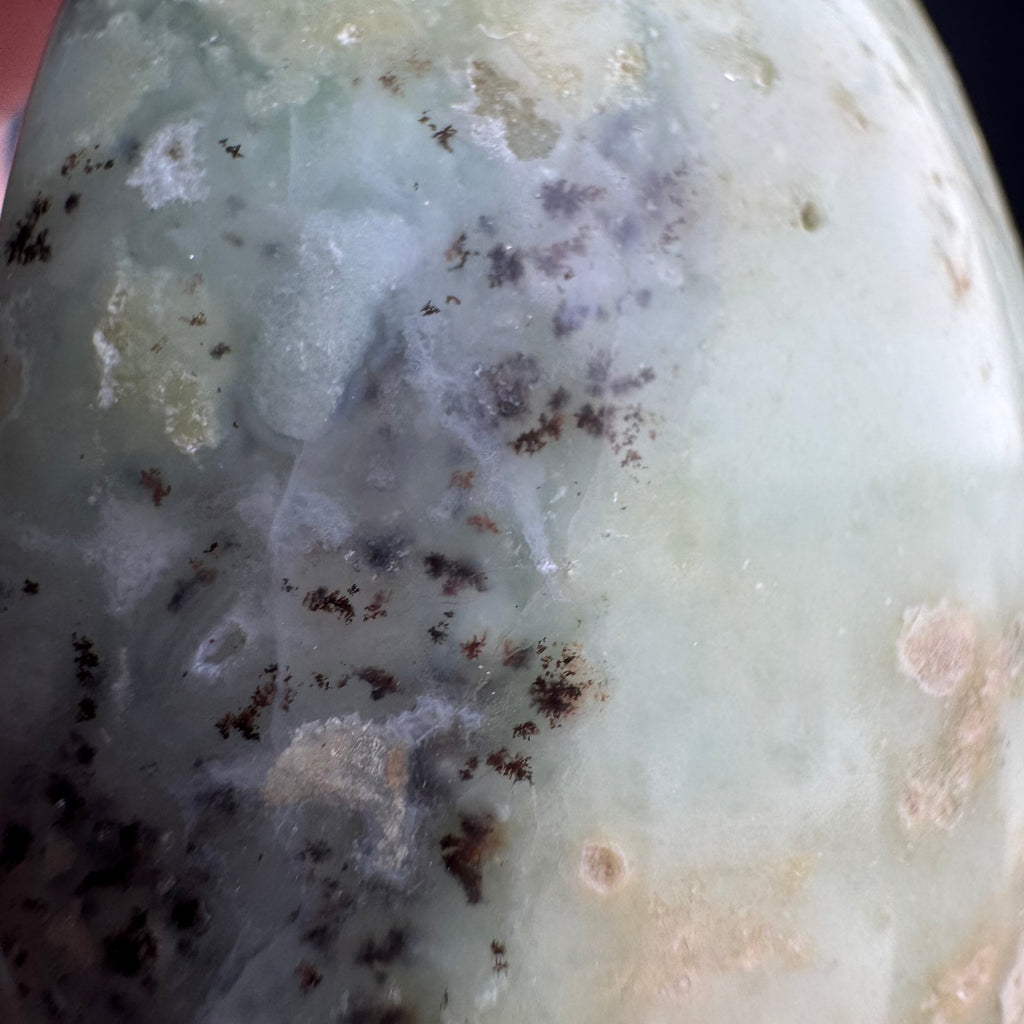 Chrysoprase palm stone crystal specimen — reverse side