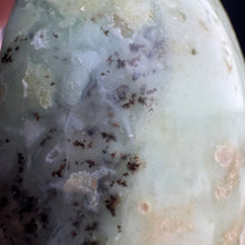Chrysoprase palm stone crystal specimen — reverse side
