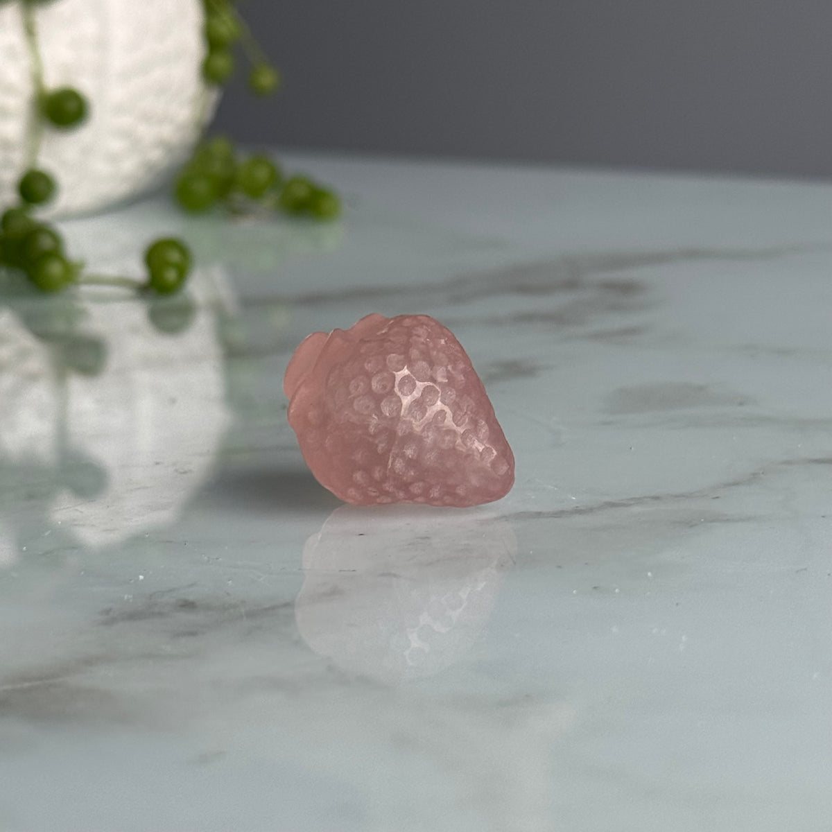 Mini Rose Quartz Strawberry Carving – Wholehearted Crystal Creations