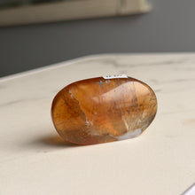 Yellow Fluorite with Agate Heart Carving Specimen (YF25)