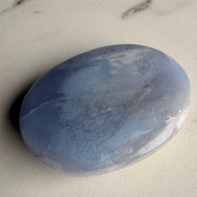 Blue Lace Agate Chalcedony Palm Stone Specimen (BA36)