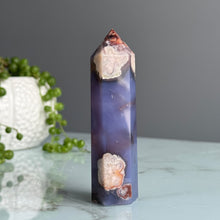 Blue Flower Agate Tower Specimen