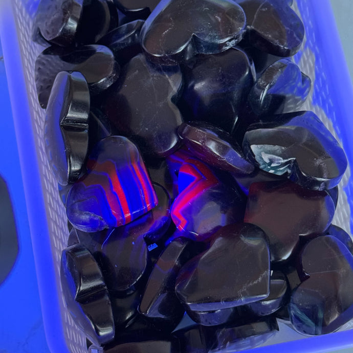 Black Rose Fluorite Heart Carving Specimen