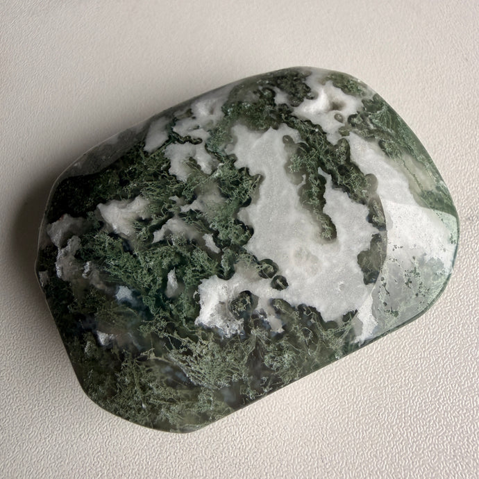 Moss Agate Palm Stone Specimen (MA25) – Wholehearted Crystal Creations