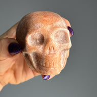 Sunstone Skull Carving Crystal Specimen – Wholehearted Crystal Creations