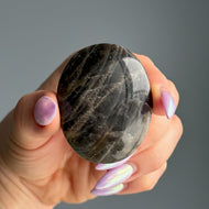 Black Moonstone Palm Stone Specimen – Wholehearted Crystal Creations