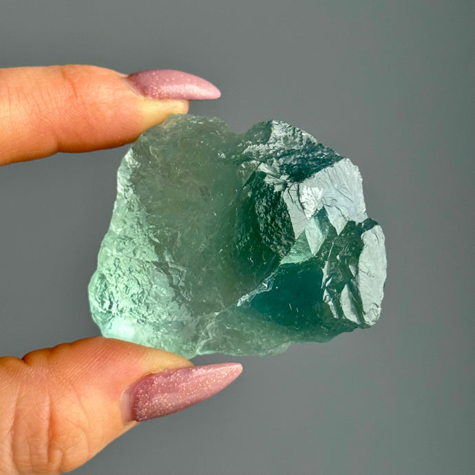 Blue Aqua Etched Fluorite Specimen – Wholehearted Crystal Creations