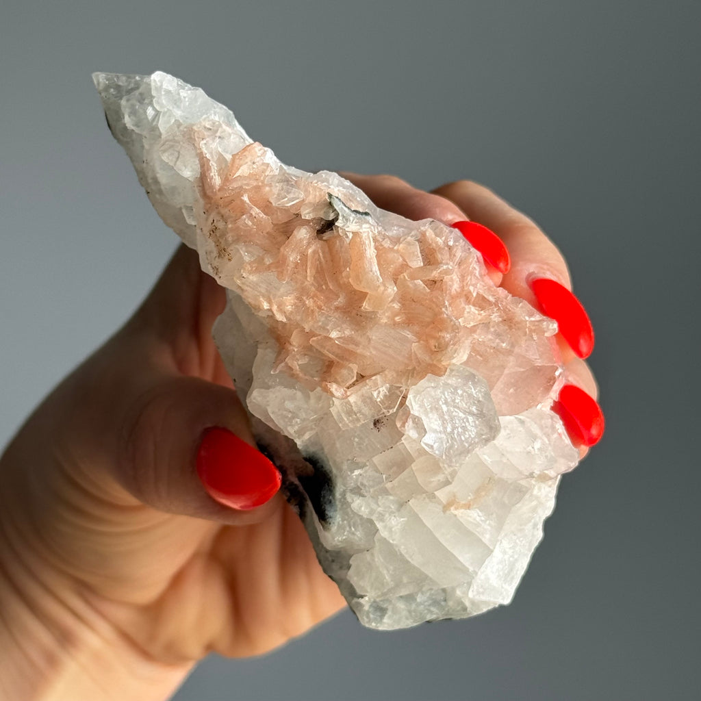 Apophyllite & Peach Stilbite Crystal Specimen – Wholehearted Crystal Creations