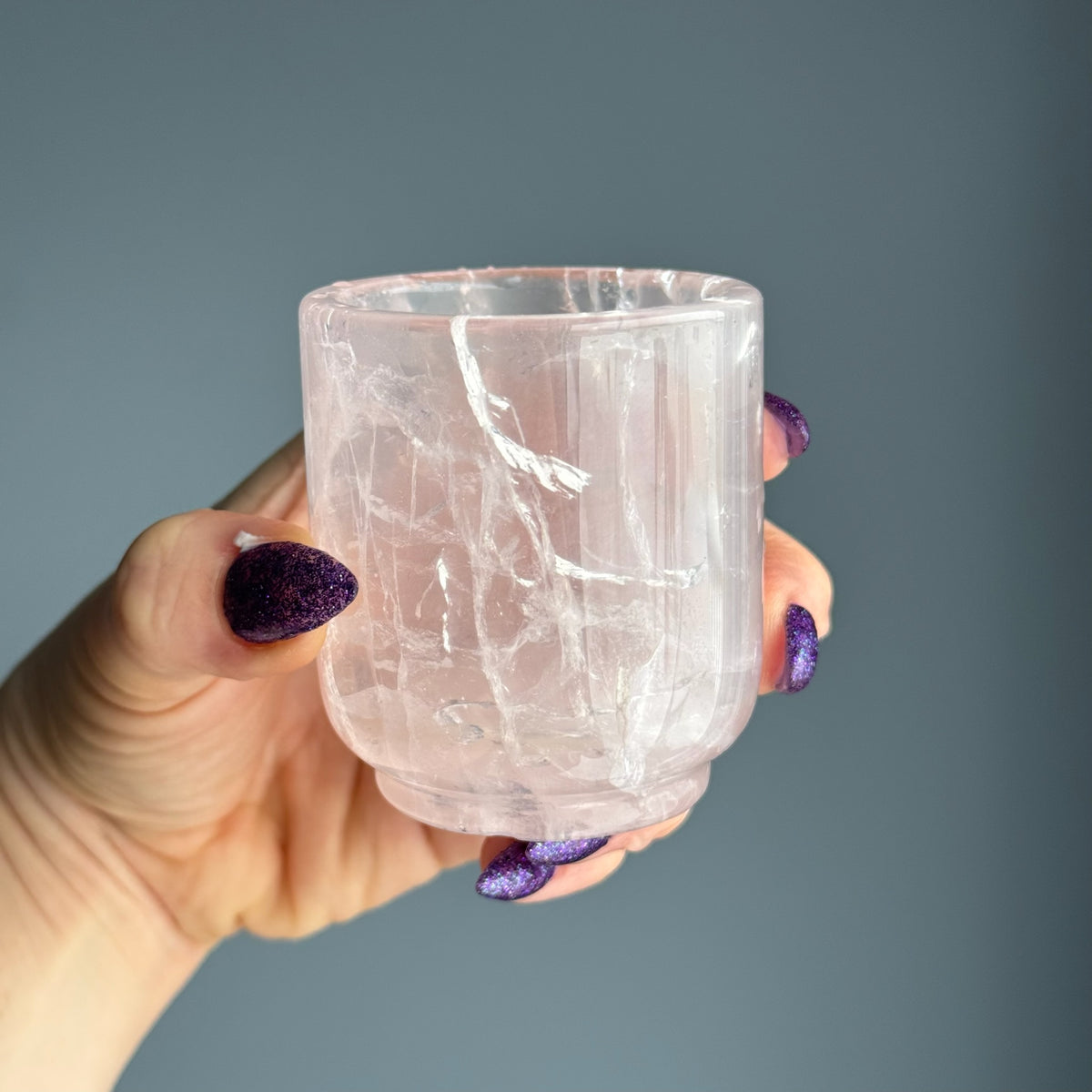 Rose Quartz Cup Carving Crystal Specimen – Wholehearted Crystal Creations