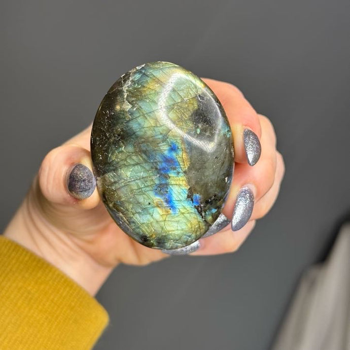 Labradorite Palm Stone Crystal Specimen (25)