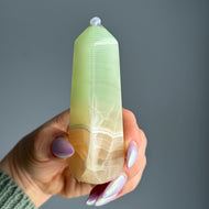 Green Fingerprint Calcite Crystal Tower Specimen – Wholehearted Crystal Creations