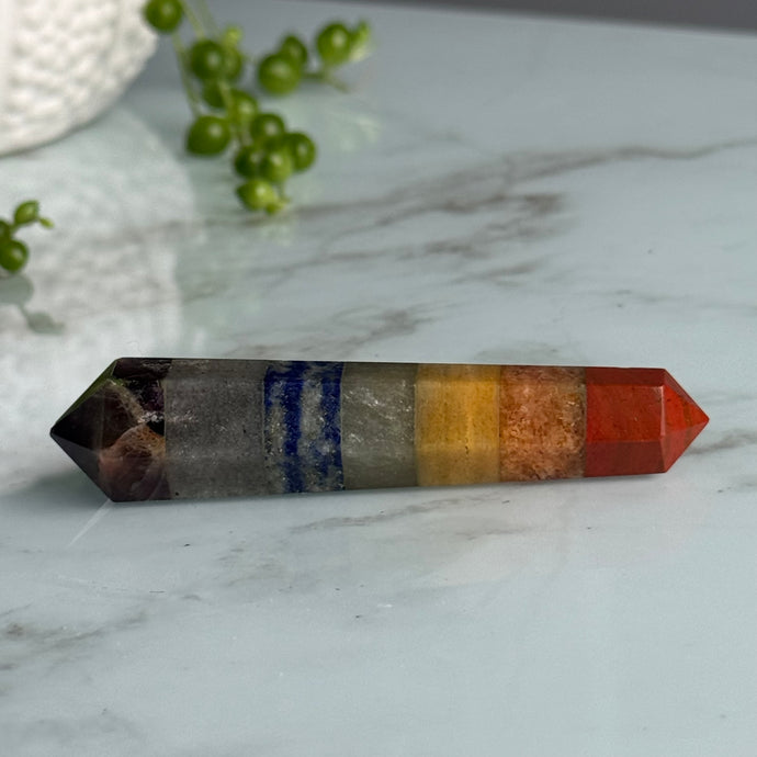 Sarah's 7 Chakra Double Terminated Point Crystal Specimen