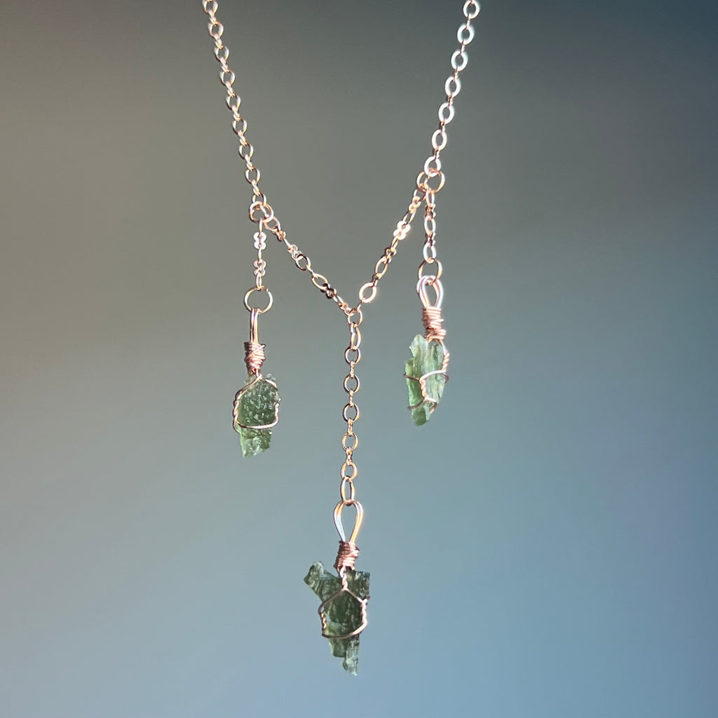 Moldavite Gemdropz Wire Wrapped Necklace – Wholehearted Crystal Creations