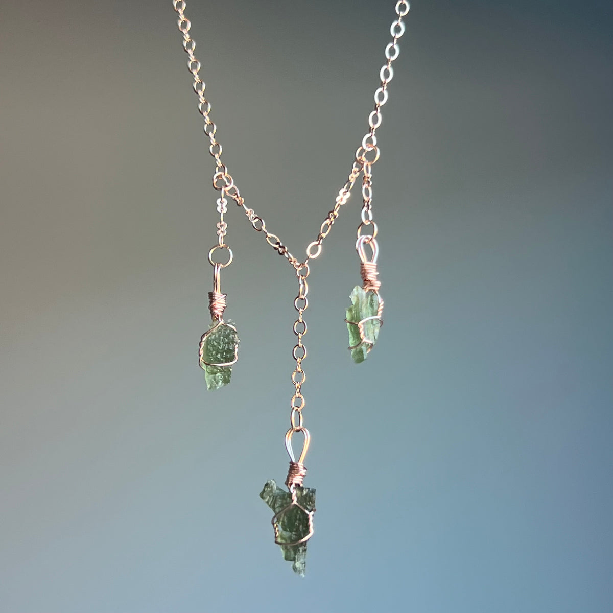 Moldavite Gemdropz Wire Wrapped Necklace – Wholehearted Crystal Creations