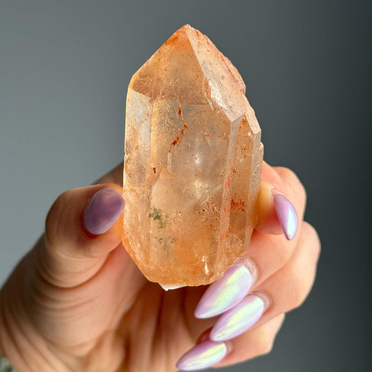 Tangerine Quartz Point Crystal Specimen – Wholehearted Crystal Creations