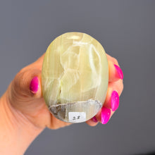 Green (Fingerprint) Calcite Palm Stone Specimen