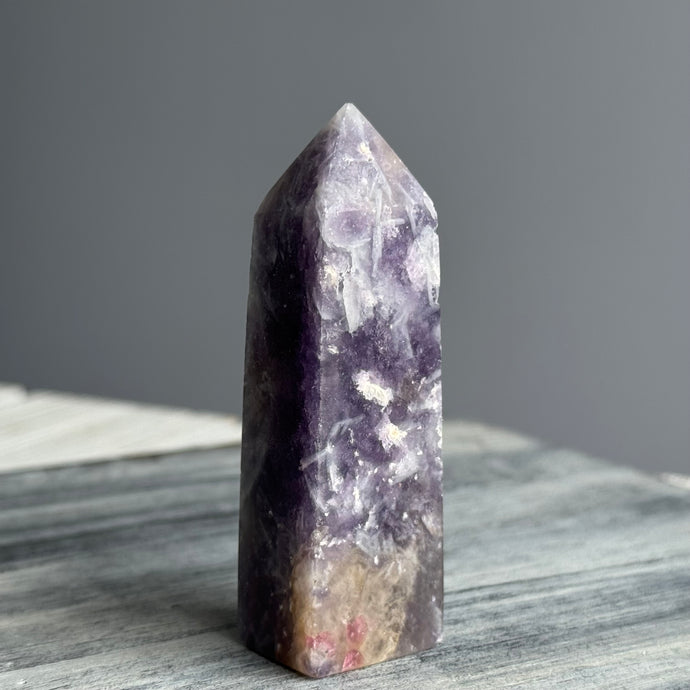 Lepidolite & Pink Tourmaline (Unicorn Stone) Tower
