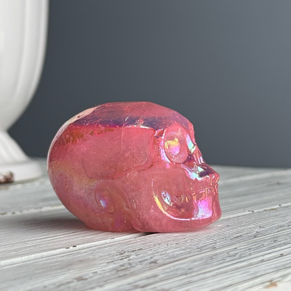 Titanium Aura Quartz Skull Carving Crystal Specimen – Wholehearted Crystal Creations