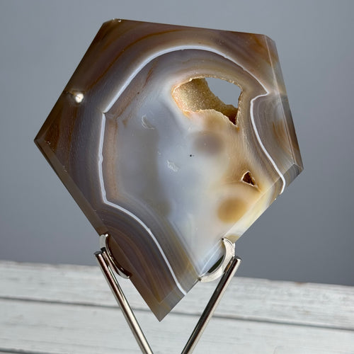 Agate Druzy Diamond Specimen on Stand – Wholehearted Crystal Creations