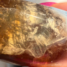 Yellow Fluorite with Agate Heart Carving Specimen (YF25)