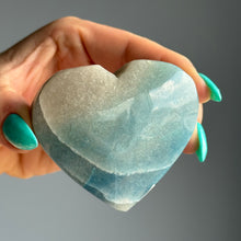 Trolleite Heart Carving Palm Stone Specimen