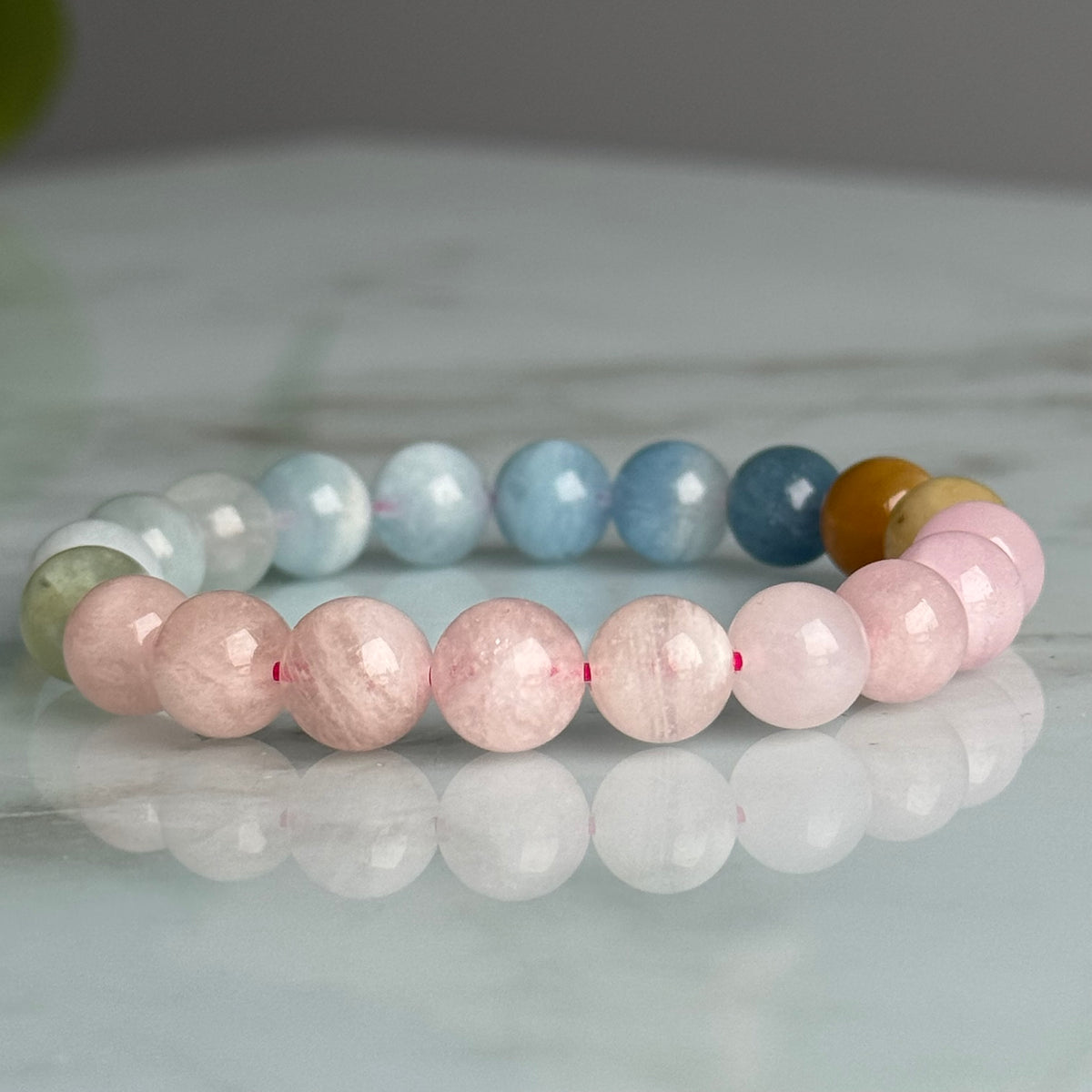Aquamarine Morganite Heliodor Beryl Crystal Bracelet – Wholehearted Crystal Creations