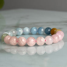 Aquamarine, Morganite and Heliodor Beryl Crystal Bracelet