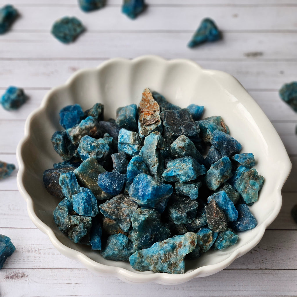 Raw Blue Apatite Pocket Stone Specimen Small – Wholehearted Crystal Creations