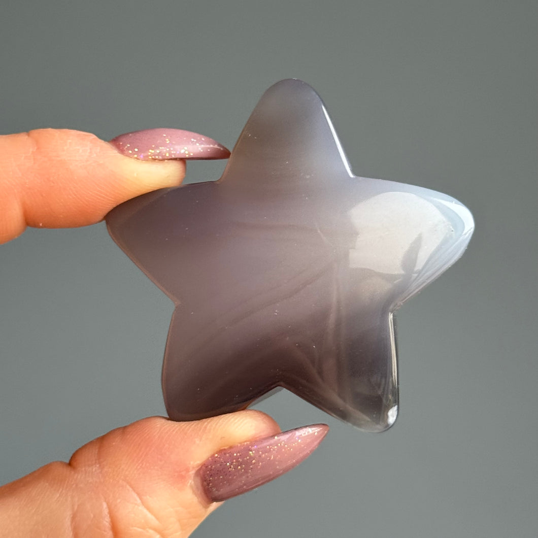 Agate (Grey) Star Carving Specimen