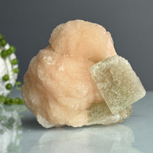Green Apophyllite & Peach Stilbite Specimen