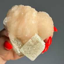Green Apophyllite & Peach Stilbite Specimen
