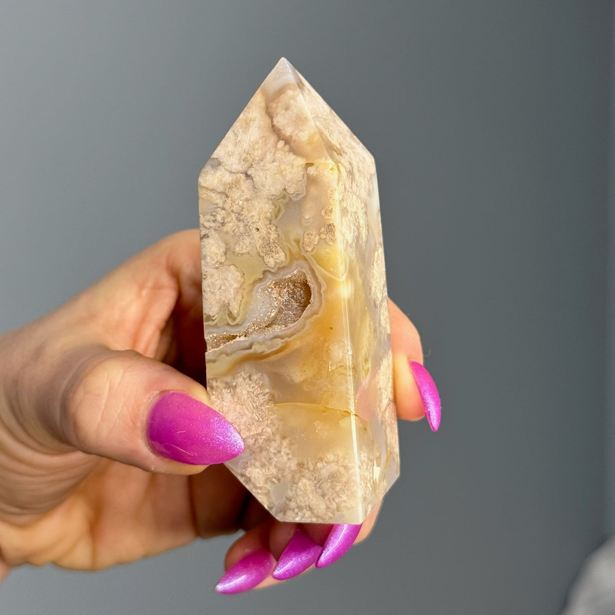 Flower Agate Druzy Tower Crystal Specimen – Wholehearted Crystal Creations