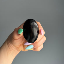 Black Obsidian Palm Stone Crystal Specimen